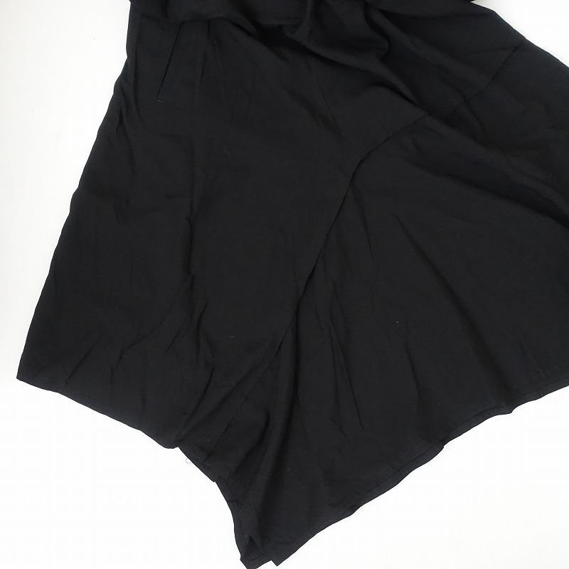 ワイズ Y's *アシンメトリーデザインノースリーブワンピース*1黒