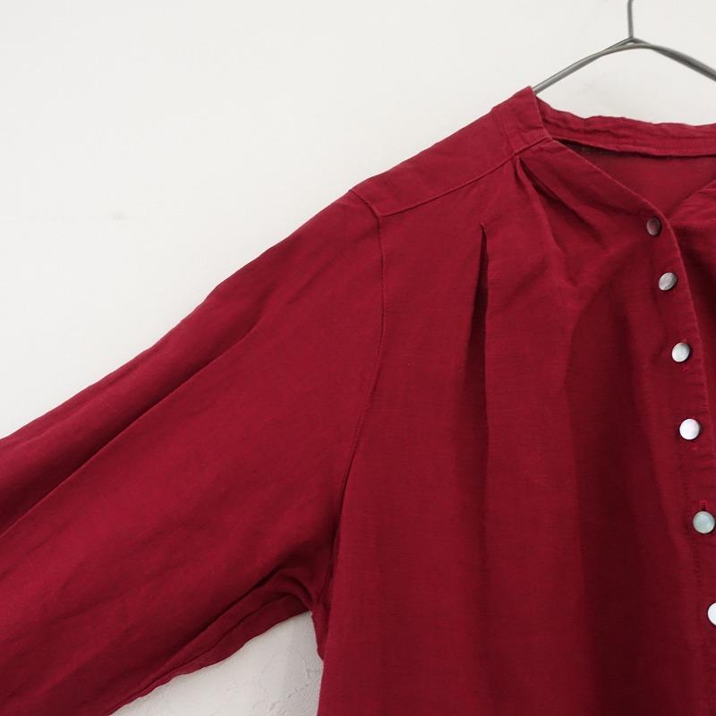 nest Robe（ネストローブ） *リネンYネックドレス*Fシャツワンピース赤