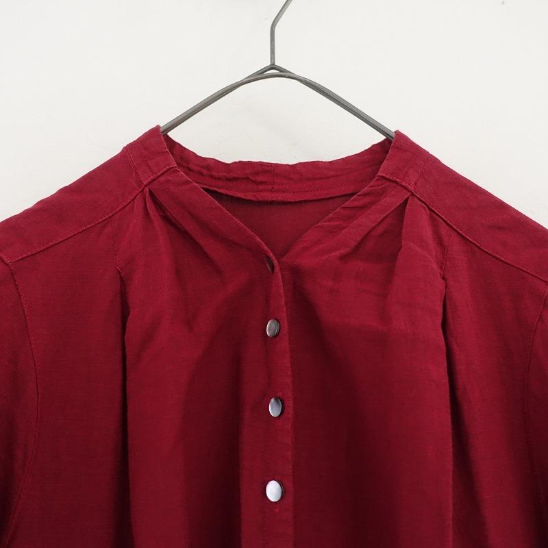 nest Robe（ネストローブ） *リネンYネックドレス*Fシャツワンピース赤
