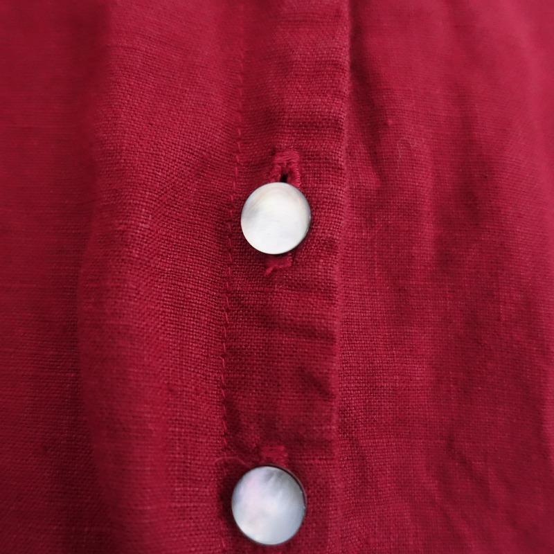 nest Robe（ネストローブ） *リネンYネックドレス*Fシャツワンピース赤