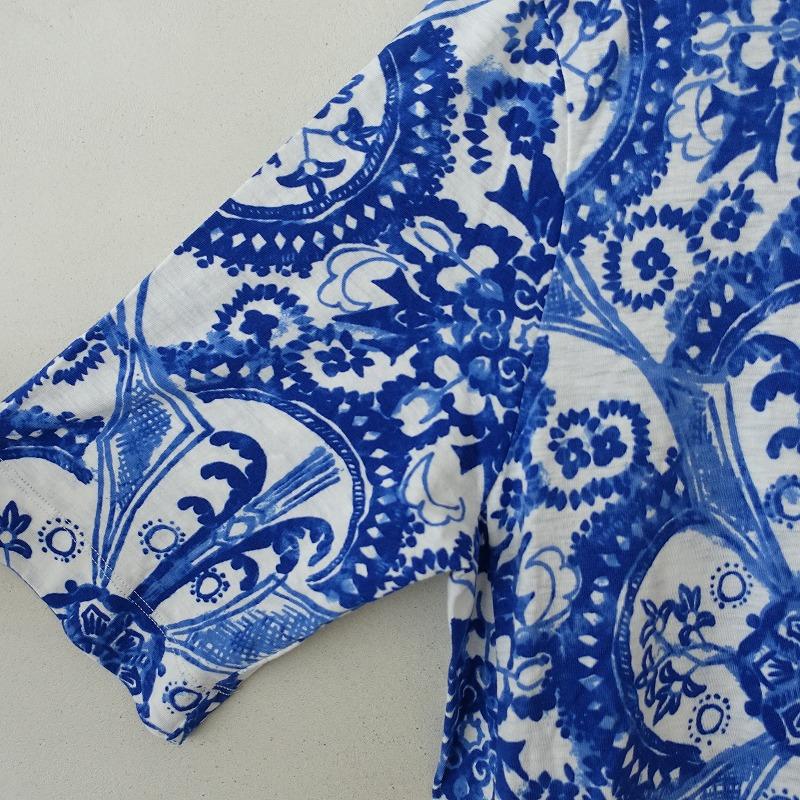 美品45rpm Rロゴ刺繍インディゴカットソーワンピース マキシ丈