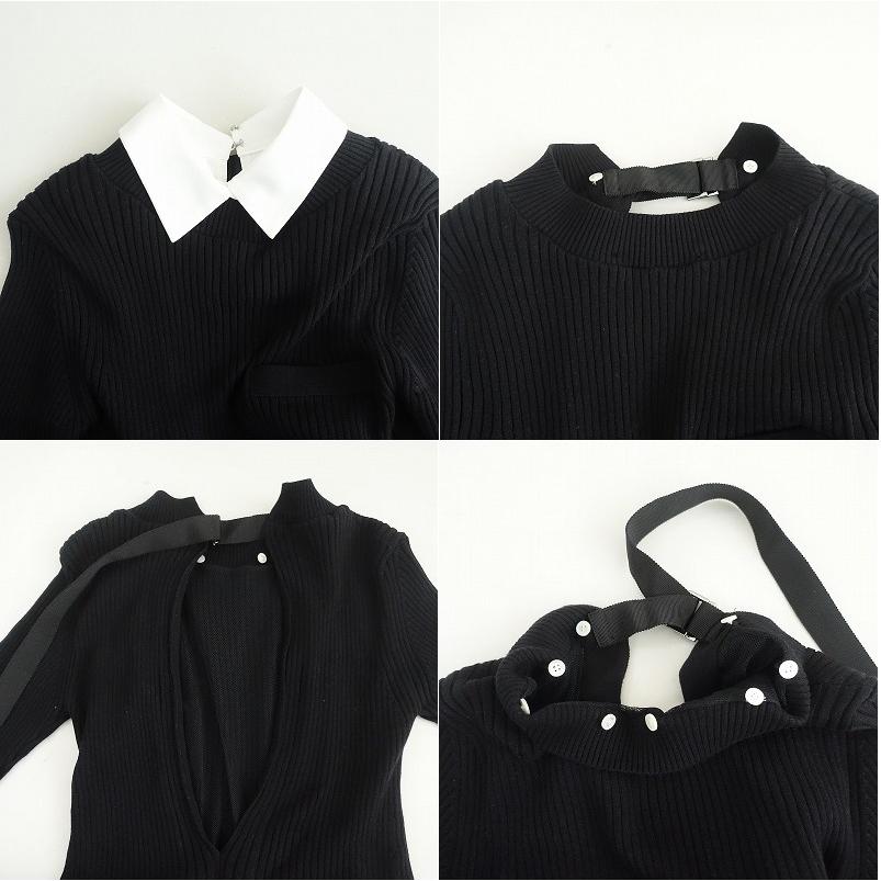 sacai（サカイ） *リブニット切替付け襟サイドラインオールインワン*1