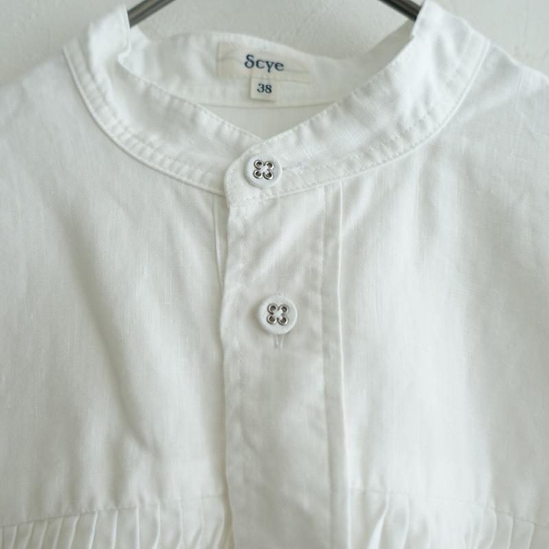 scye リネン タックブラウス38 白