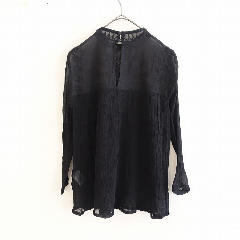 Velnica 【定価3.0万】ヴェルニカ *シルクチュールブラウス*シアー黒 