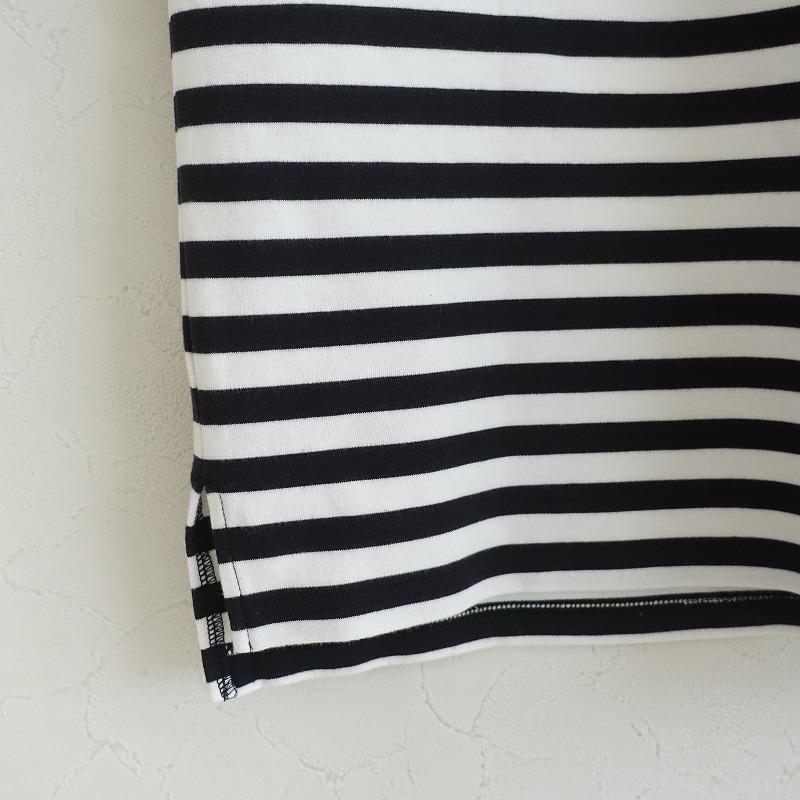 HYKE＊ボーダーTシャツ HYKE（ハイク） *ボーダーカットソー*1ブラックホワイト長袖ロングT