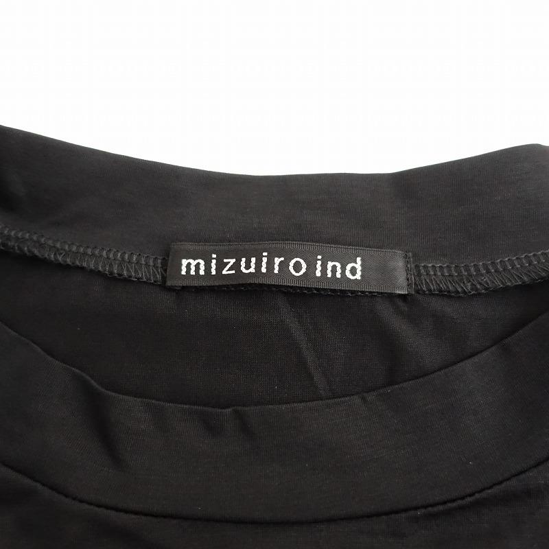 ひらひらさま専用 ミズイロインド mizuiro ind 黒 半袖Tシャツ ミズイロインド mizuiro-ind *コットンレース×ピンタック半袖
