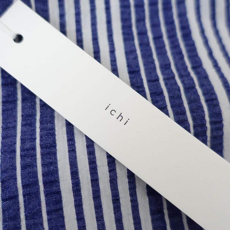 ICHI（イチ） *ストライプサッカーバックレースアップブラウス*Fシャツ