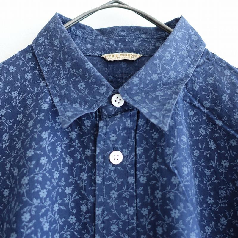arts&science 襟付ブラウス シャツ ネイビー