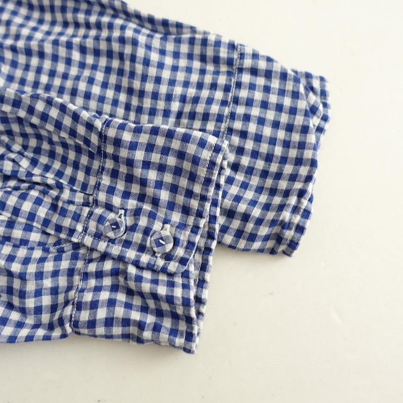 メゾンドソイルmaison de soilピンタックワンピースブルー maison de soil メゾンドソイル *コットンチェック切替