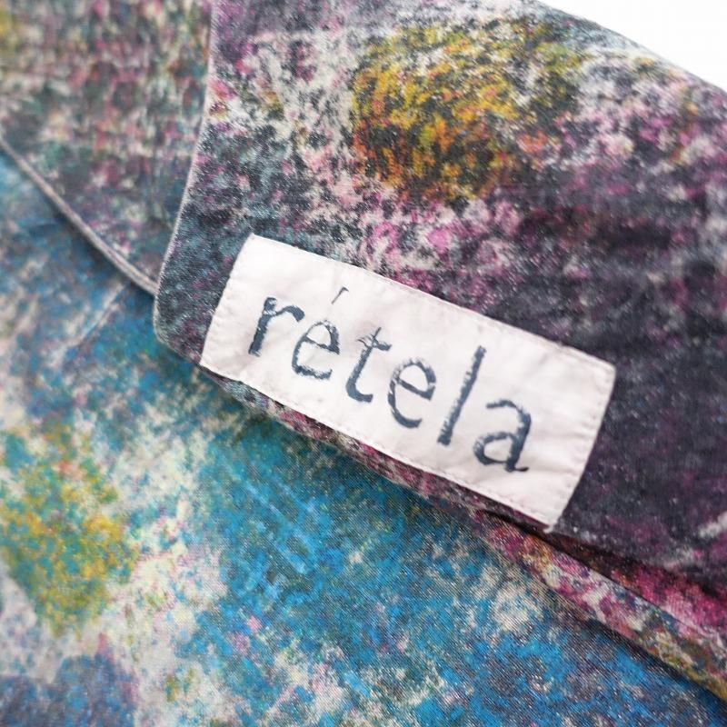 リテラ retela *アンファブリックエプロンワンピース*Fマルチカラー