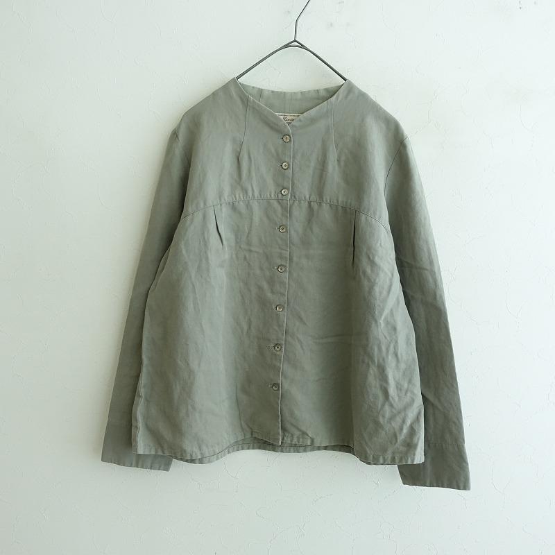 リゼッタ Lisette *リネンコットンツイルシャツジャケット*38グレー