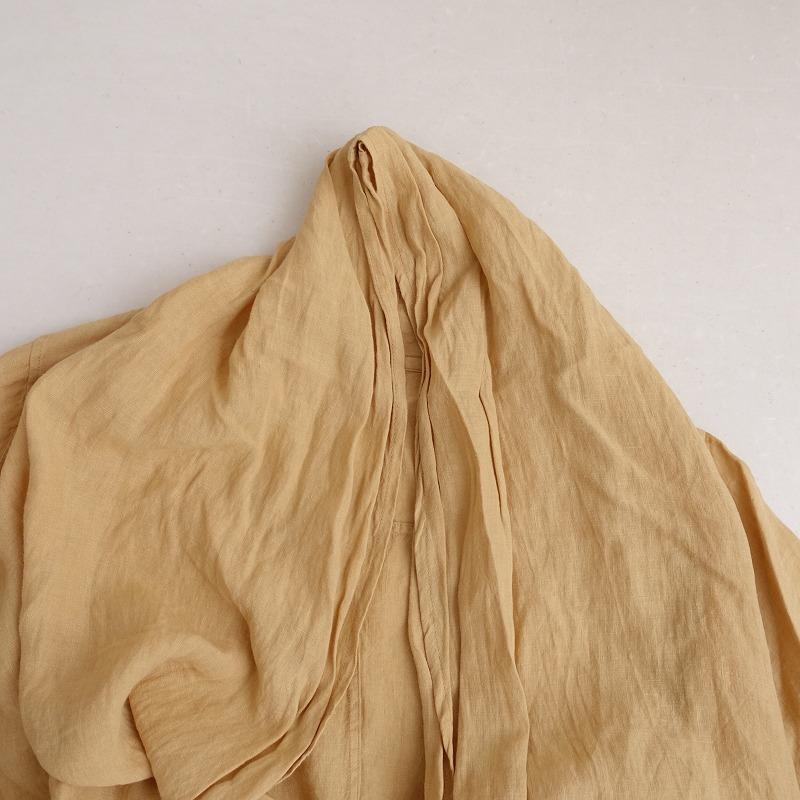 モトミ motomi.m *リネンローブ*イエローベージュロング羽織