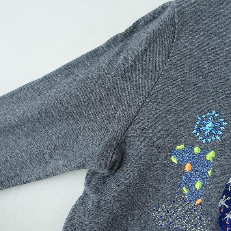 2023SS マーブルシュッド コットンリネン チュニック M グレー 刺繍　鳥 2023SS マーブルシュッド コットンリネン チュニック M グレー