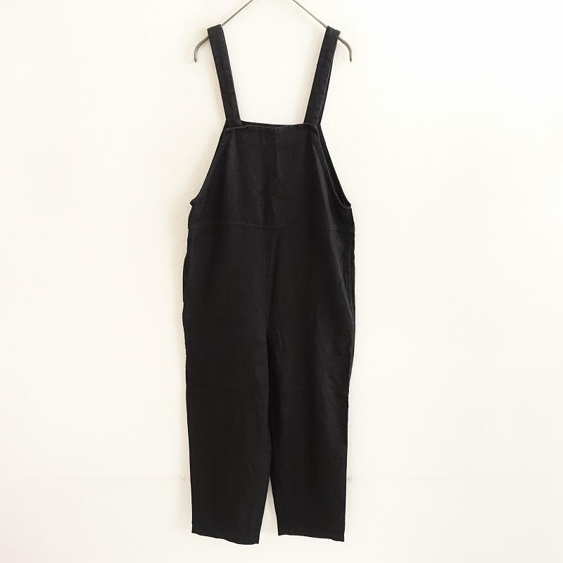 フォグリネンワーク fog linen work *リネンサロペット*1黒ブラック