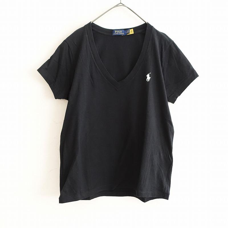 ポロラルフローレン Polo Ralph Lauren *コットンVネック半袖Tシャツ*M 