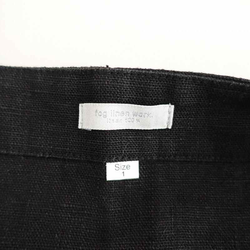 フォグリネンワーク fog linen work *リネンサロペット*1黒ブラック