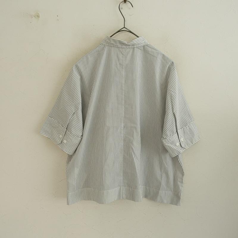 Danton（ダントン） *ストライプドルマンワイドシャツ*36ホワイト 