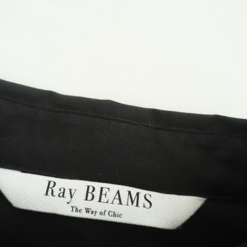 Ray BEAMS（レイ ビームス） *ギャザー切替シャツワンピース*黒