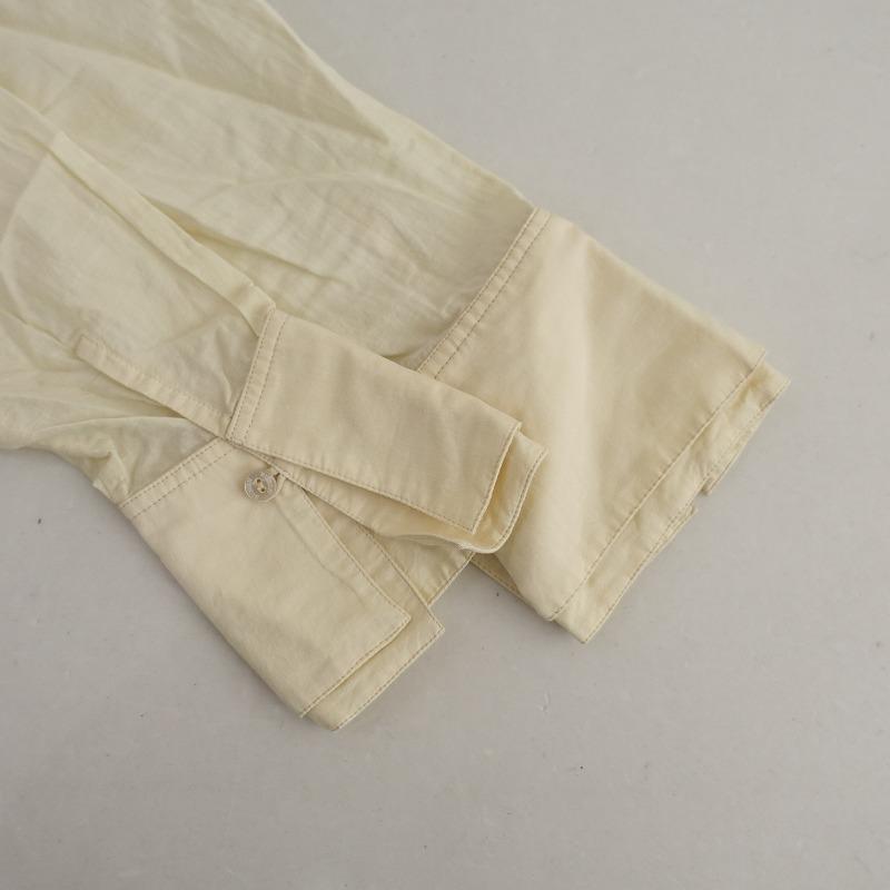 ブノン BUNON *バックリボンギャザーフリルブラウス*Fクリームシャツ