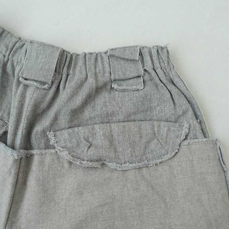 モンサカタ mon Sakata *ぐるりポケットパンツ*グレー系ワイドイージー