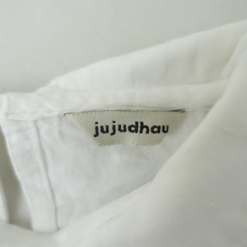 ズーズーダウ jujudhau *コットンリネンワイドプルオーバーシャツ*白 