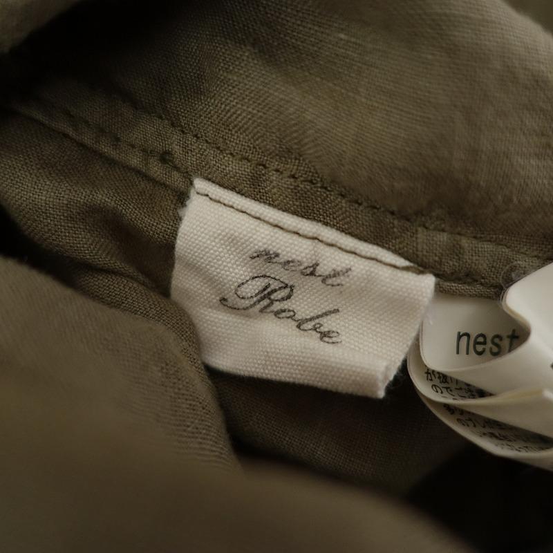 nest Robe（ネストローブ） *リネンピンタックバンドカラーシャツ
