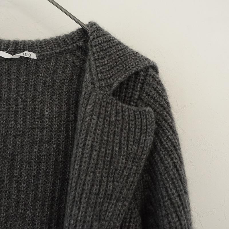 n100 エヌワンハンドレッド　ダークグレー カーディガン 長袖　カシミヤ100 n100（エヌワンハンドレッド） *カシミヤニットローブ*34