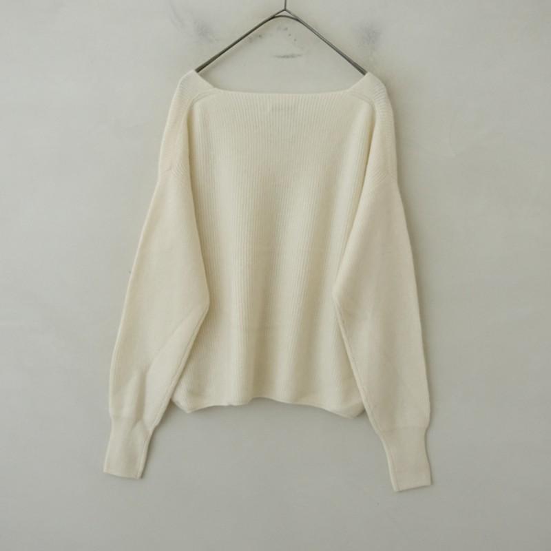 ラウンジドレス Laungedress *カシミヤ100畔Vネックニットプルオーバー