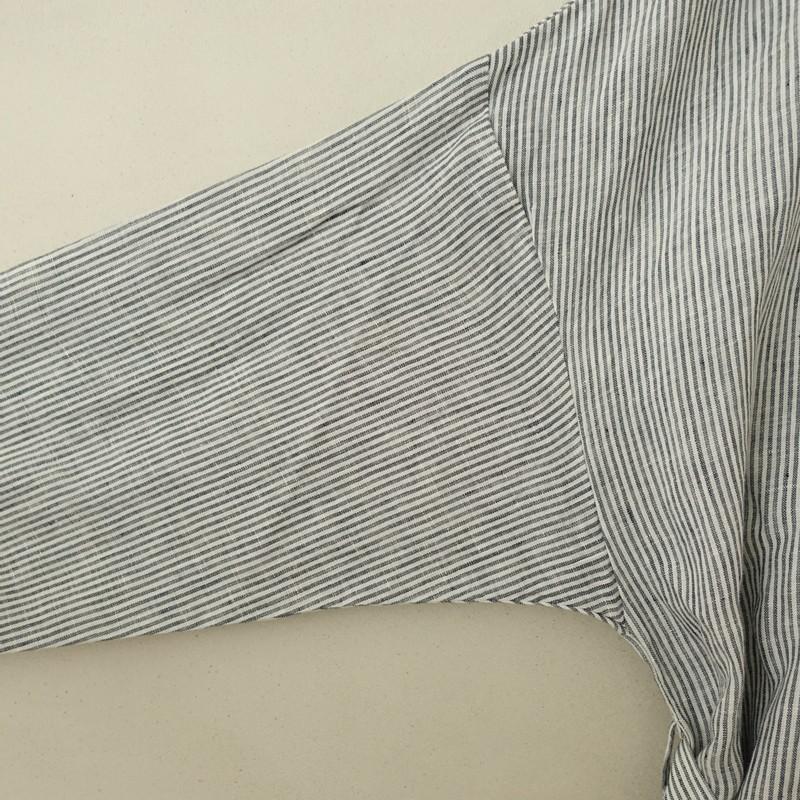 nest Robe（ネストローブ） *リネンストライプワンピース*ネイビー