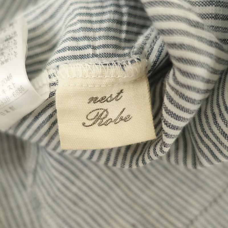 nest Robe（ネストローブ） *リネンストライプワンピース*ネイビー