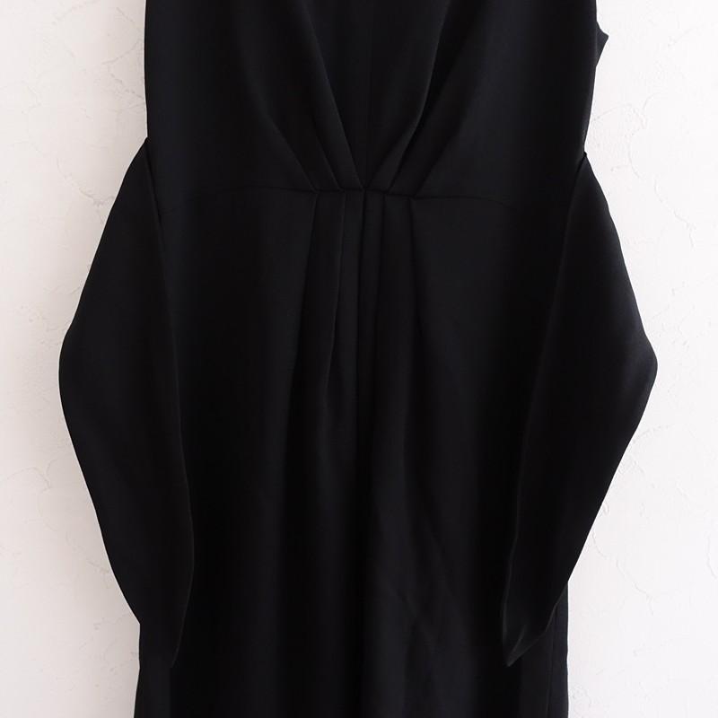 Sybilla（シビラ） *Vネックタックノースリーブワンピース*M黒ブラック