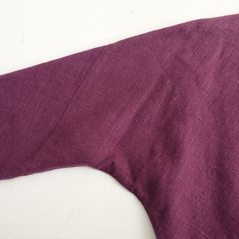 Babaghuri ババグーリ *リネン7分袖ボートネックワンピース*Mヨーガン