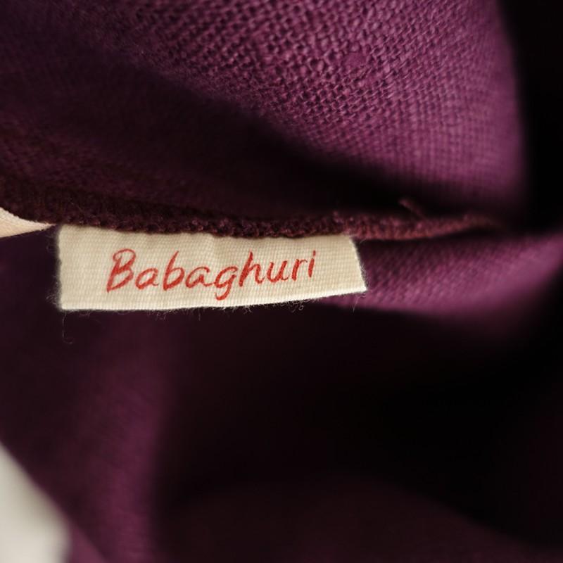 Babaghuri ババグーリ *リネン7分袖ボートネックワンピース*Mヨーガン