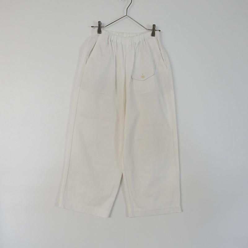 ゴーシュ *カツラギワイドパンツ*2白ホワイトイージーワイド無地ロング