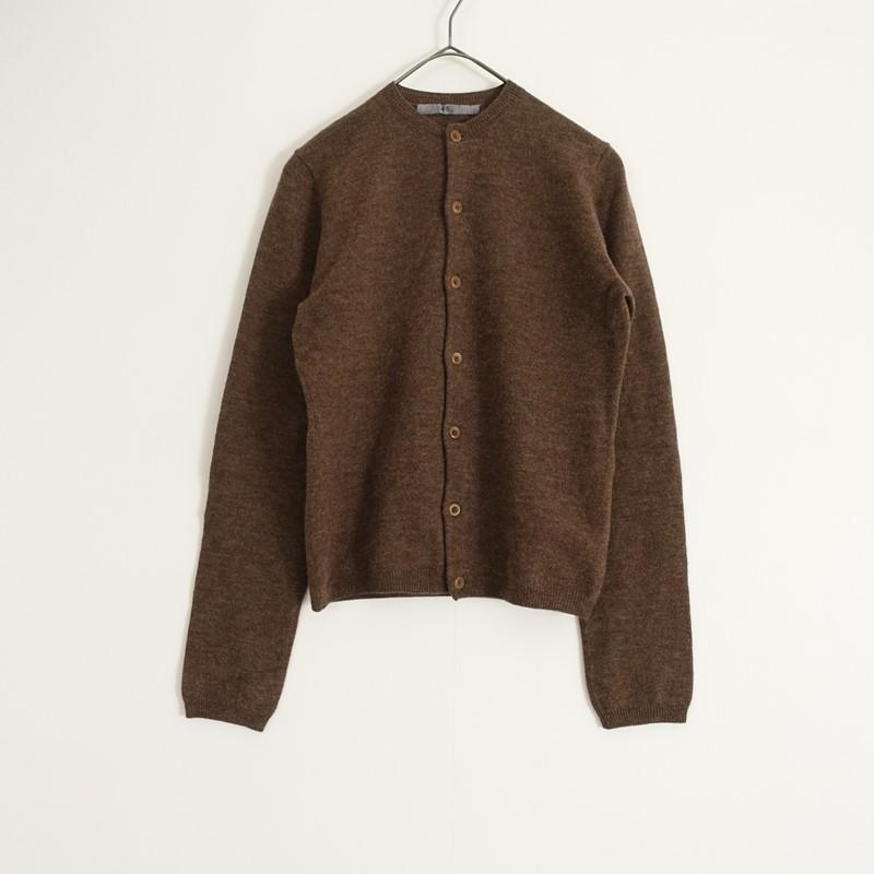 【美品】45rpmカーディガン　ブラウン ウール100%サイズ2 45アールピーエム R45RPM *ウールニットクルーネックカーディガン*2