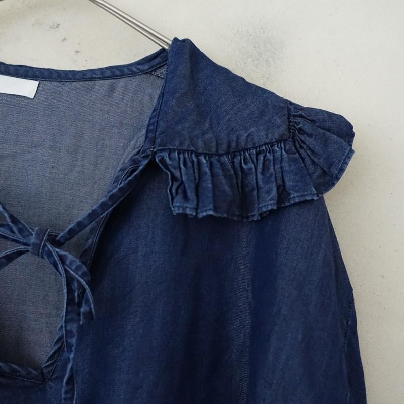 Heriter（エリテ） *テンセルデニムフリルカラーブラウス*38シャツ
