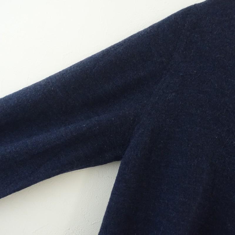 45アールピーエム 45RPM *ウール縮絨ワンピース*ネイビー長袖ロング