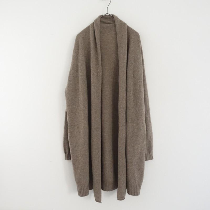ファクトリー FACTORY *ヤクニットロングカーディガン*2ブラウン羽織