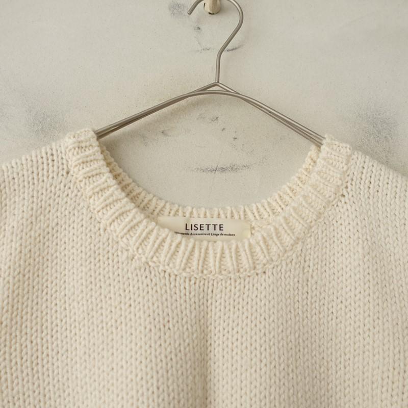リゼッタ Lisette *タッセル付きウールニットクルーネックベスト*オフ