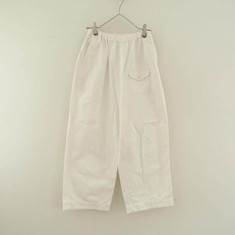 ゴーシュ *カツラギワイドパンツ*2オフホワイトウエストゴムイージー