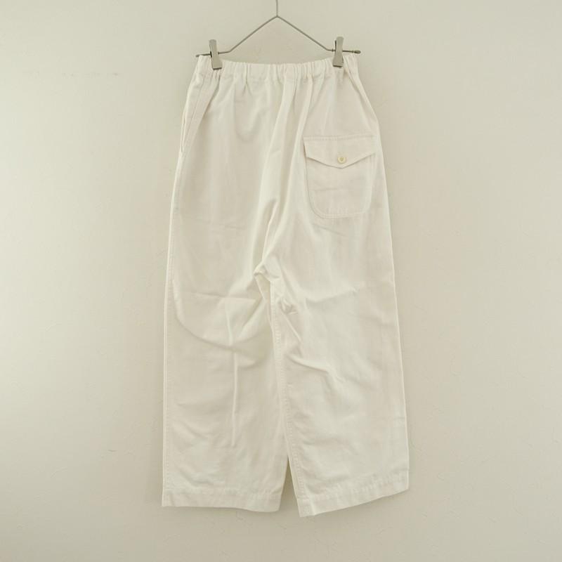 ゴーシュ　オフホワイト　ワイドパンツ ウエストヒモ&ゴム ゴーシュ *カツラギワイドパンツ*2オフホワイトウエストゴムイージー