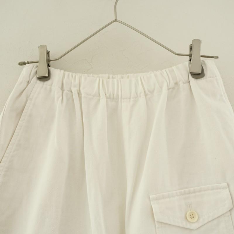 ゴーシュ *カツラギワイドパンツ*2オフホワイトウエストゴムイージー