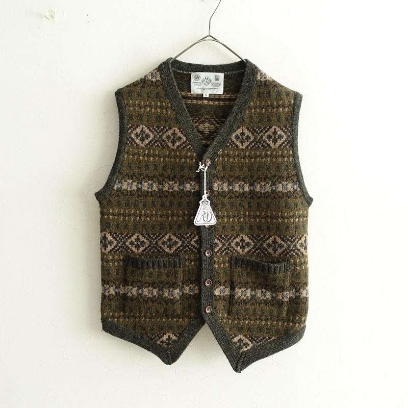 R&D.M.Co- オールドマンズテーラー　ウール100%フェアアイルベスト 未使用/定価3.9万】オールドマンズテーラー R&D.M.Co- *フェアアイル