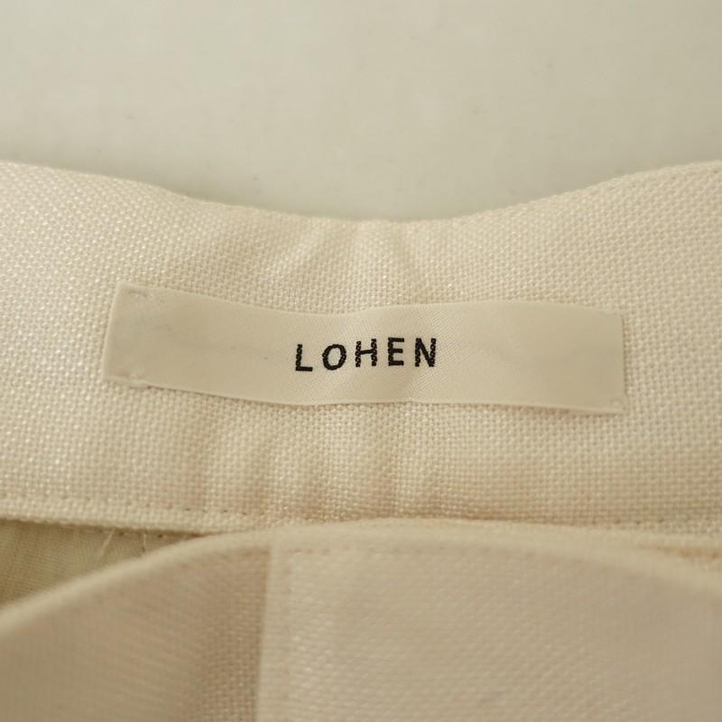 LOHEN ローヘン　バレルパンツ　36 美品/定価2.6万】ローヘン LOHEN *バレルパンツ*36エクリュテーパード