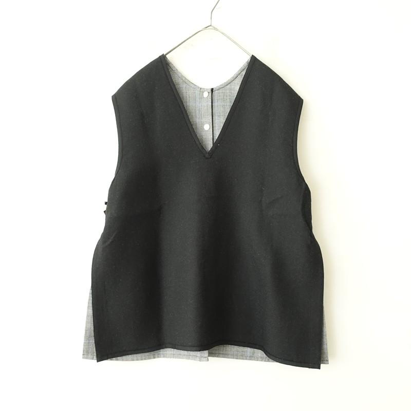 トゥモローランド　ウールシルクブロックトゥース 4-wayジレ ウールシルクブロックトゥース 4－wayジレ | maison TOMORROWLAND