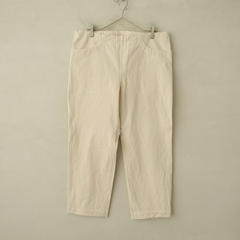 えみおわす　ワークパンツ 美品】えみおわす*ワークパンツ*生成ナチュラルロング無地キャンバス