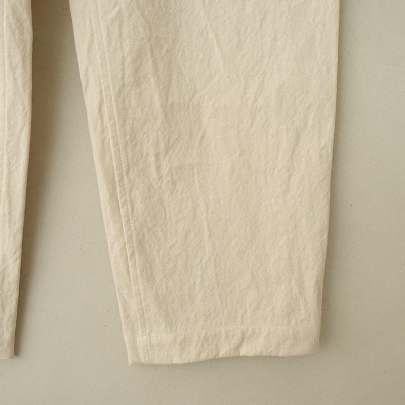 美品】えみおわす*ワークパンツ*生成ナチュラルロング無地キャンバス
