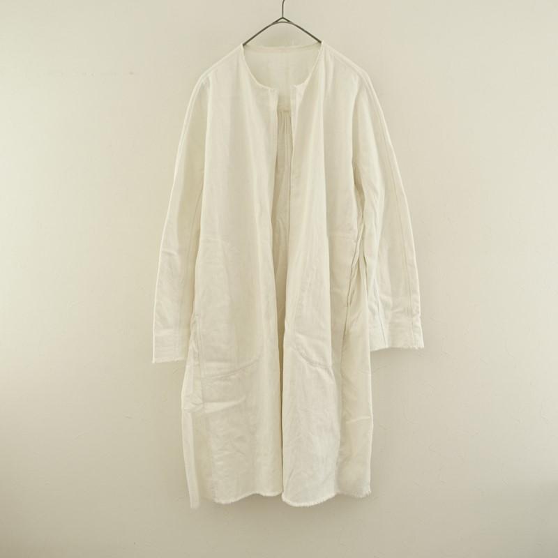 Babaghuri ババグーリ *コットン切替羽織ロングシャツ*Mオフホワイト