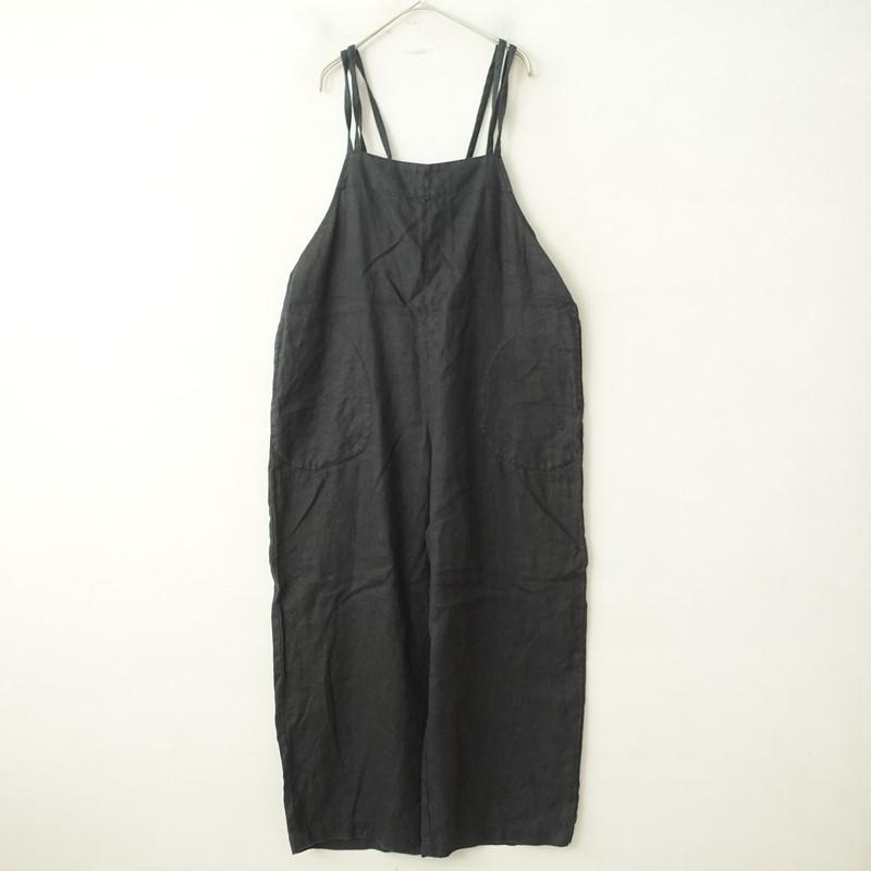 かぐれ 【定価1.8万】かぐれ kagure *リネンサロペット*F黒ブラック