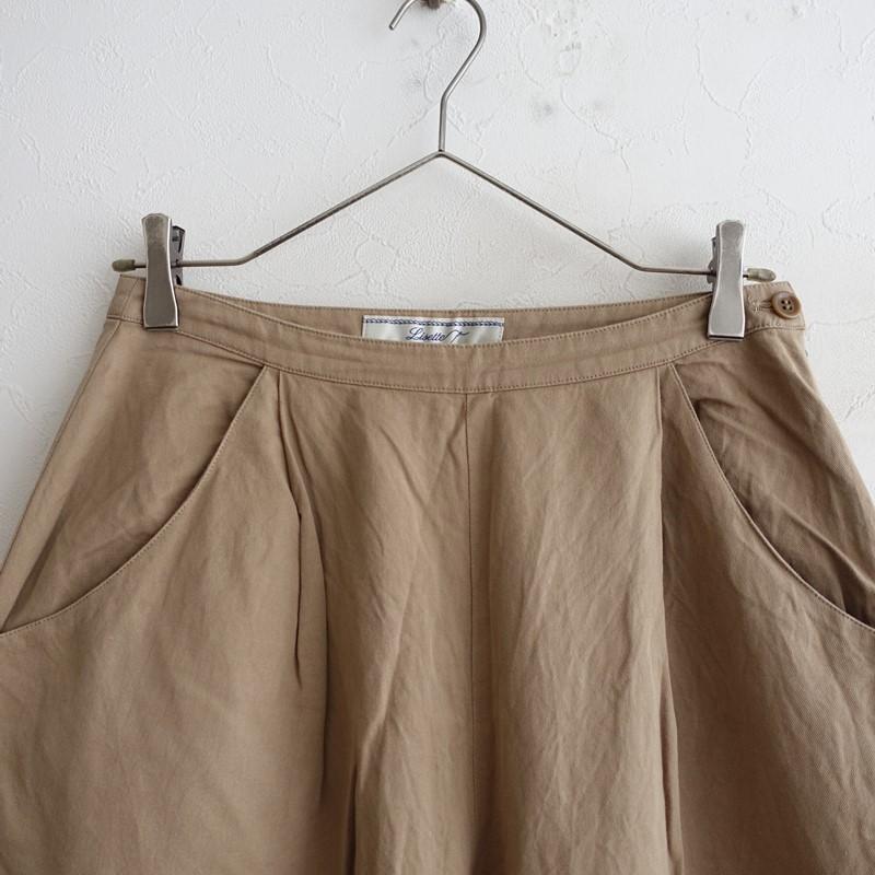 リゼッタ Lisette *リネンコットンワイドパンツ*36ベージュ無地ワイド